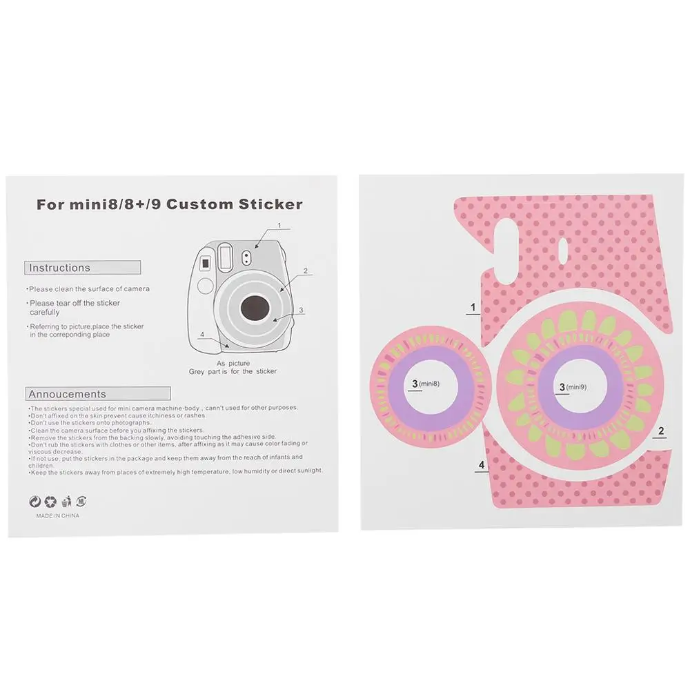 Instax Mini 8//9 Sunflower Stickers Protection For Fujifilm Polaroid Camera