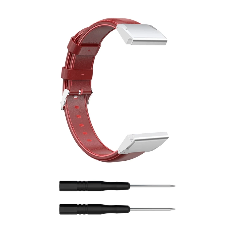 22 мм ремешок из натуральной кожи для часов Garmin MARQ fenix 5/5Plus forerunner 935/945 quatix 5/5 Sapphire Approach S60 - Цвет: Red