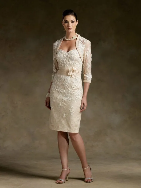 applique champagne de la madre de novia vestidos con chaqueta