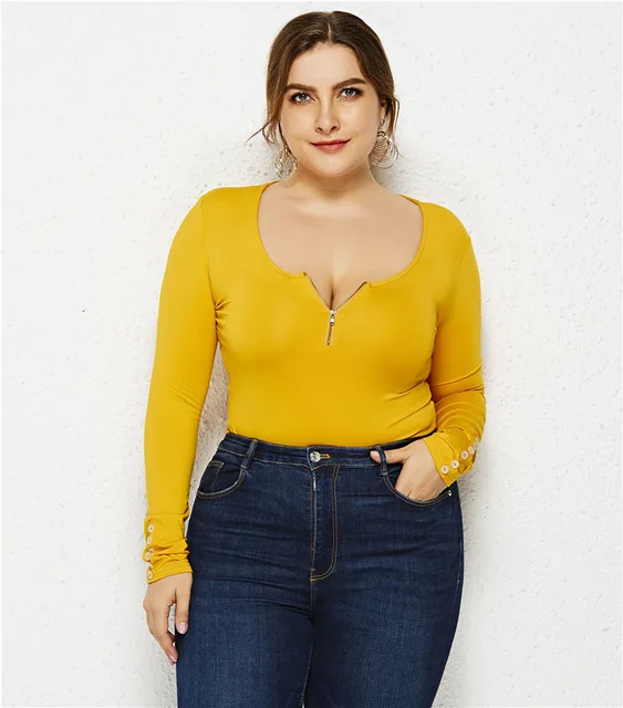 Плюс размеры XL 6XL Сексуальная Bodycon молния с длинным рукавом Тощий Корректирующие
