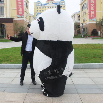 Стиль короткий плюшевый Надувной Костюм mascot панда полярный медведь 2 м высокий подгоняемый для взрослых подходит для роста 1,65 м