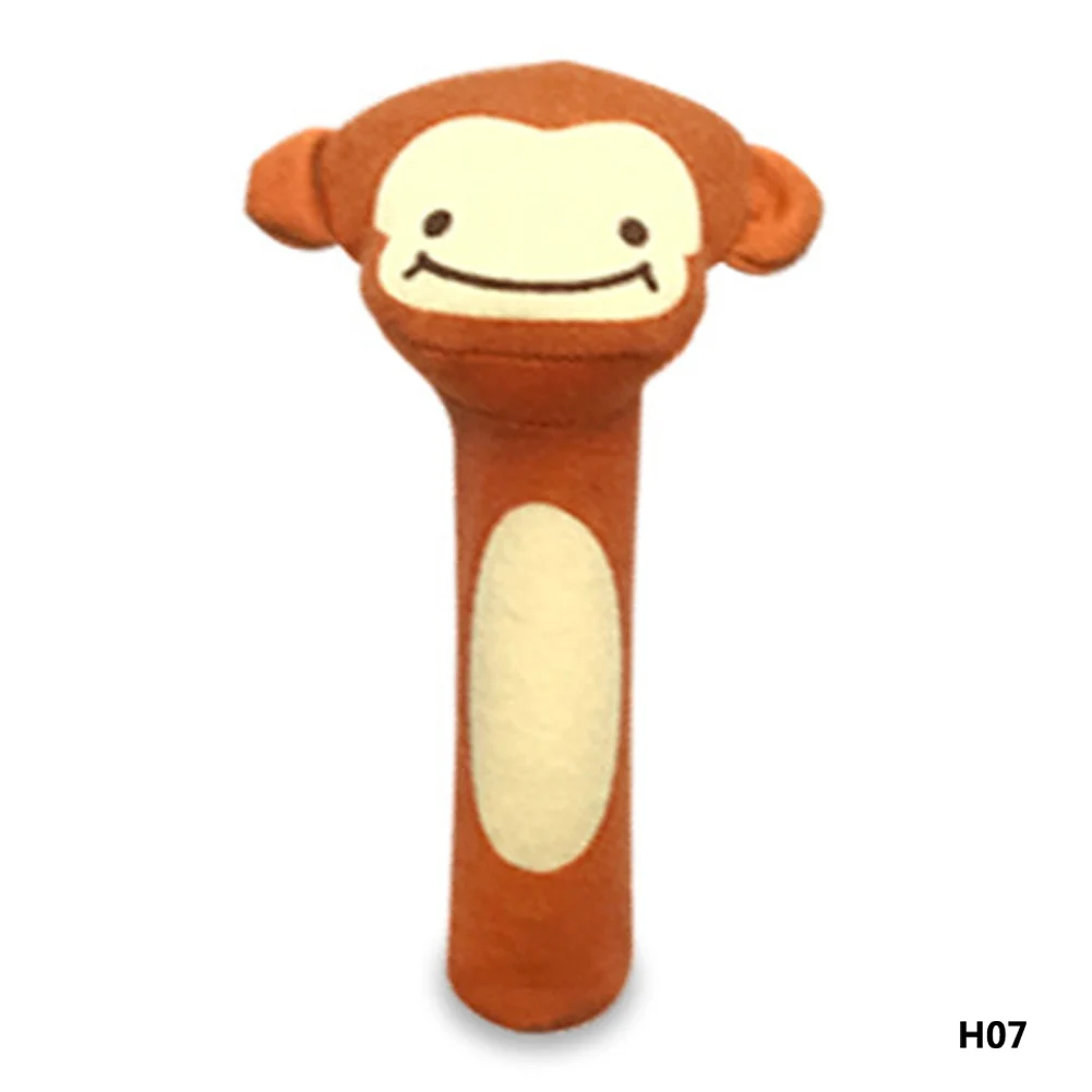 7 Style Stuffed Handbells Baby Rattles Cartoon Toy Animal Squeaker Bar Baby Toys Hand Puppet Enlightenment
