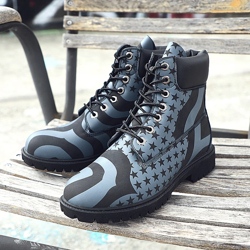 New Luxury Cowboy Boots Mens High Quality Male Casual Shoe Comfortable Working Boots For Men Fashion Men Spring/Autumn Boot