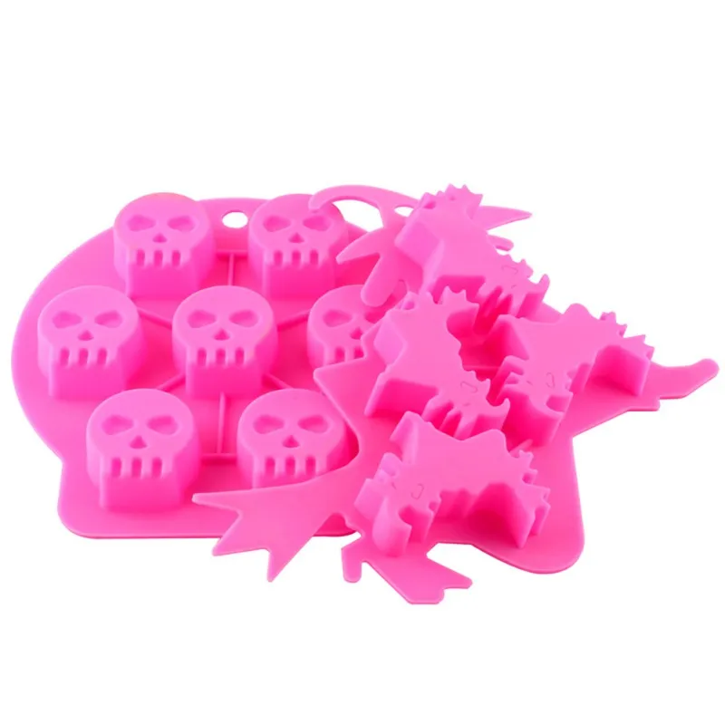 

Silicone Ice Cream Mould Halloween Skull Pumpkin Bat Shaped Mould Cool Whiskey Wine Cocktail Ice Cube DIY Ice Cream Tools