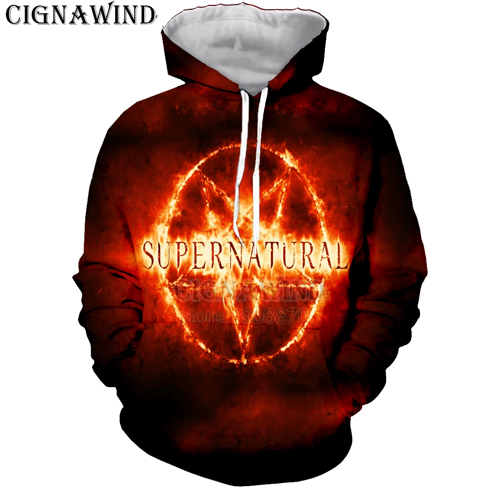 

New Harajuku hoodie men/women 3D printed hot TV Supernatural hoodies Long sleeve sweatshirts hip hop hooded tops streetwear