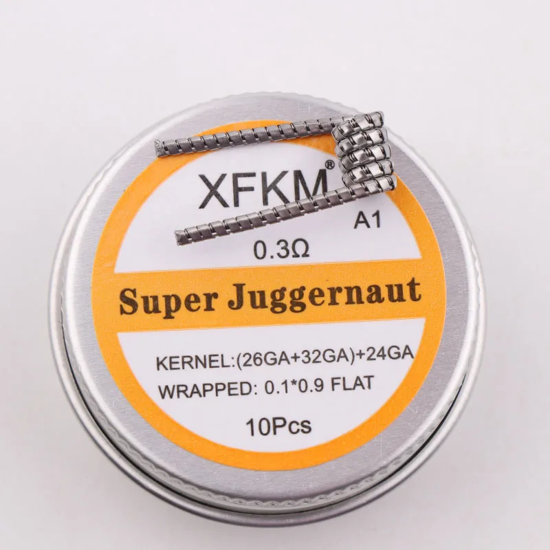 XFKM 10 шт. готовые катушки наполовину шахматный плавленый Clapton катушки 0.27ohm 32GA нагревательный провод для RDA RBA DIY Атомайзер