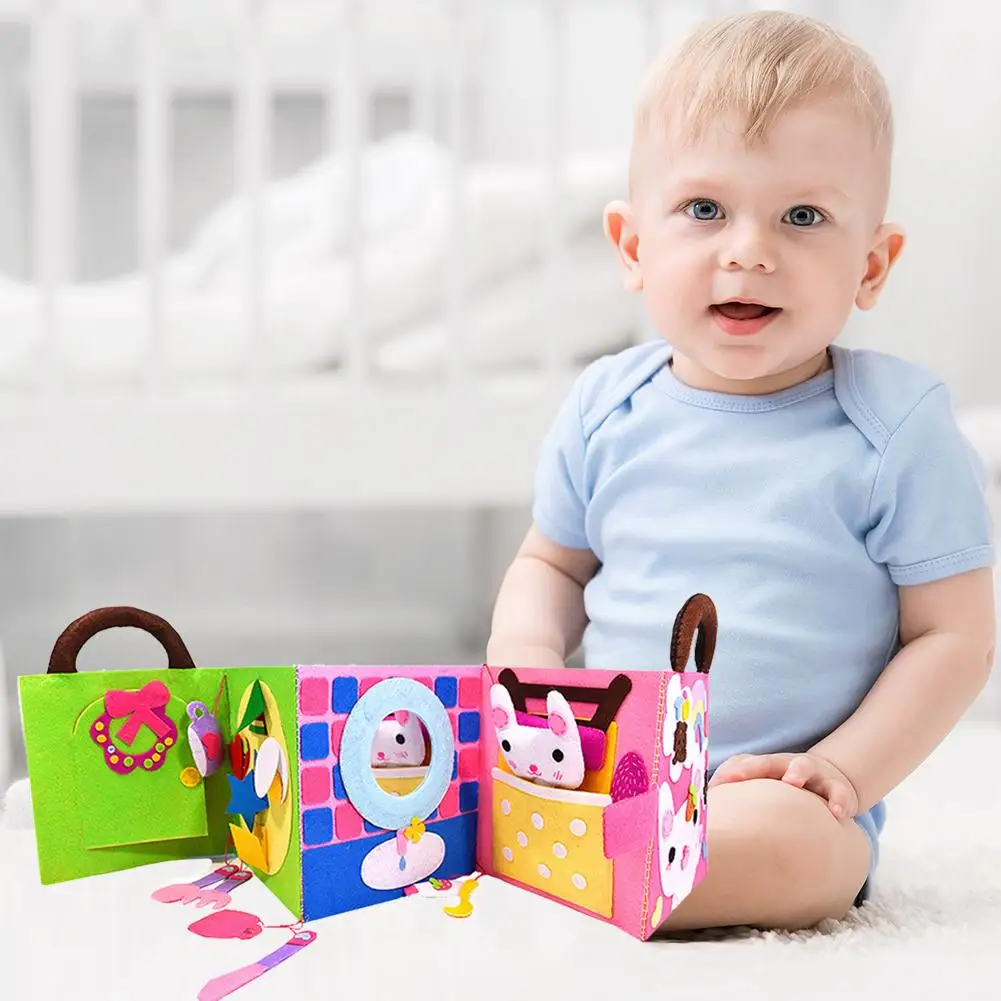 

Non Woven Fabric Educational Cloth Book DIY Rabbit Soft Books For Early Cognitive Development Kids Quiet Books Puzzle Cloth Book