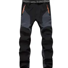 Теплые флисовые лыжные рыбацкий трекинговый альпинистские водонепроницаемые брюки мужские альпинистские брюки для кемпинга Windstopper походные брюки