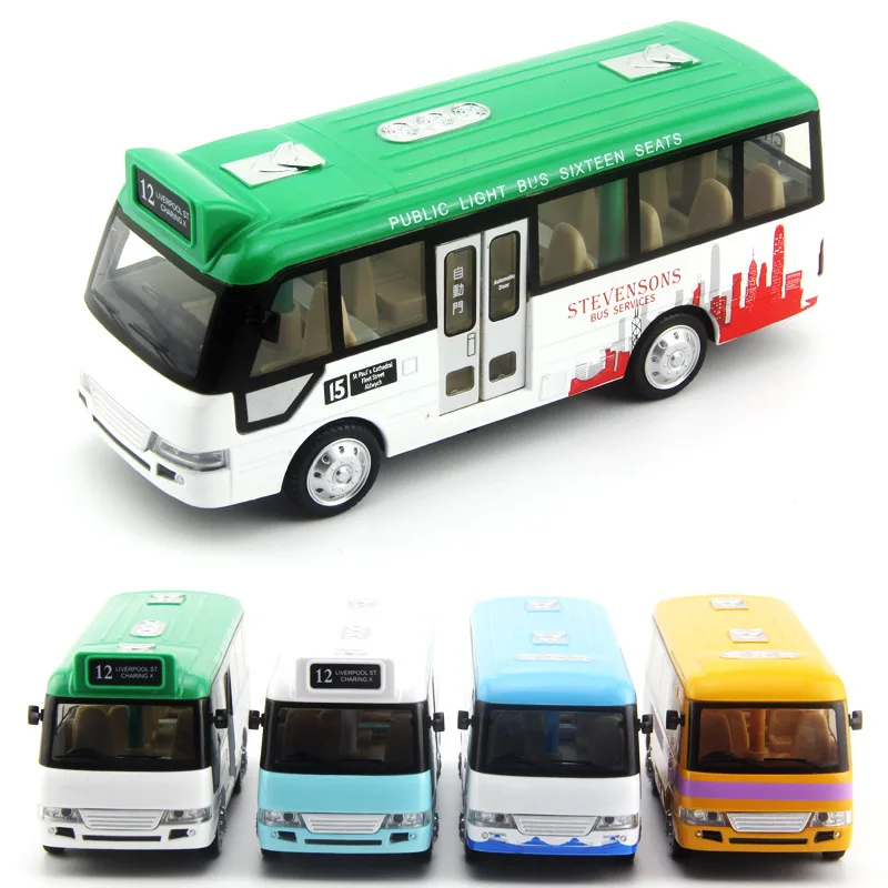 

Simulation 1:43 tour bus metal alloy model,children's toys puzzle gift sound and light pull back bus model car,free shipping