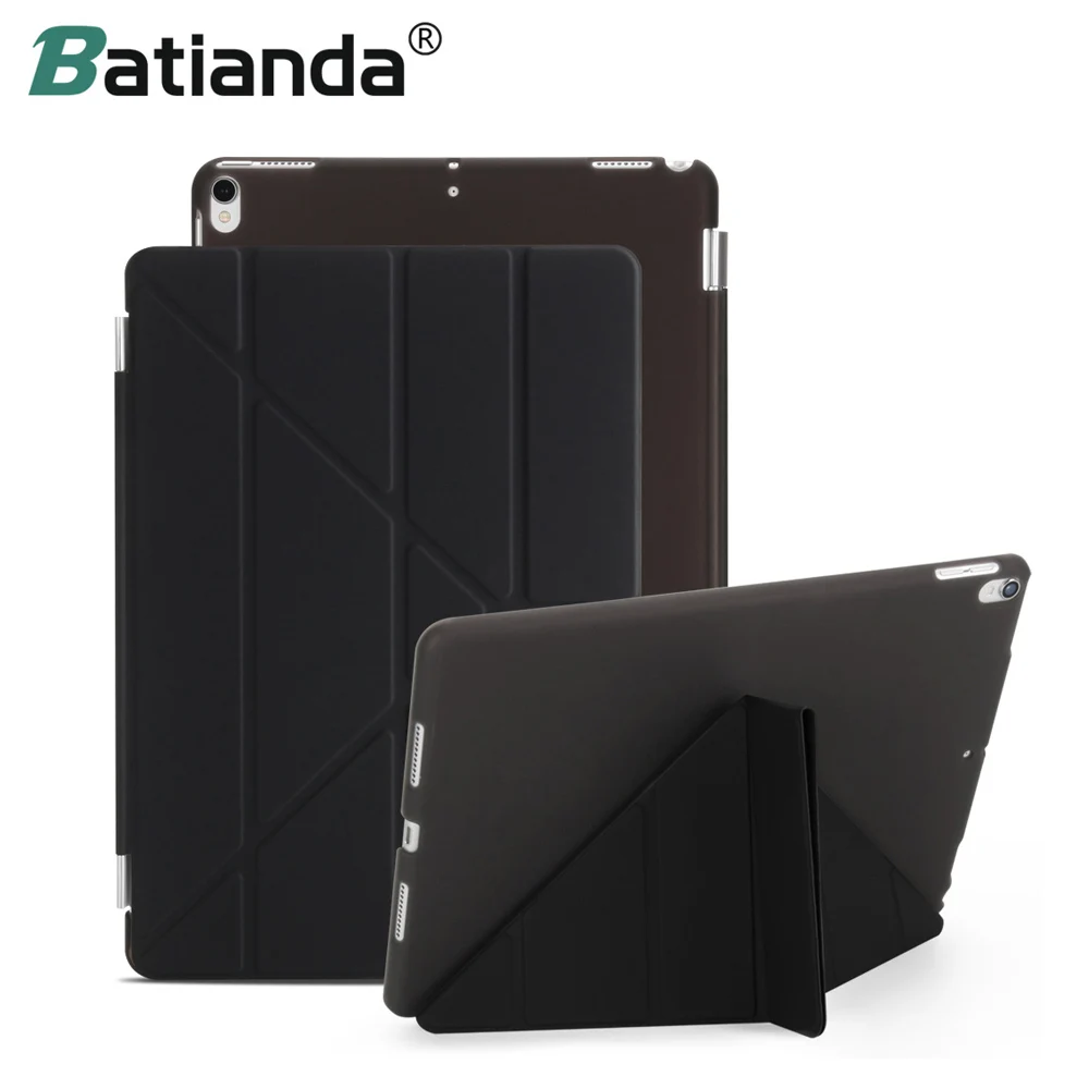 

Smart Case for Apple iPad Pro 10.5 inch 2017 Detached Multi Folding Stand with Auto Sleep Wake Function PU Hard Back Cover Black