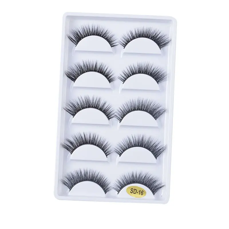 NEW 50pair Mink Eyelashes 3D False Eyelashes Thick Pull Through Makeup Eyelashes Extension Natural Volume Soft Fake Eyelashes - Цвет: SD-16