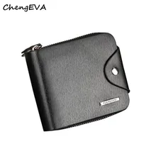 ChengEVA 1PC Mens Leather ID Card Holder Billfold Zip Purse Wallet Handbag Clutch Fashion Brand 2016 Hot Sale Attractive Nov 23