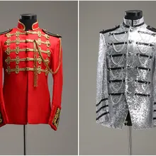 Может быть на заказ ретро высокого класса красный/серебристый Средневековый Ренессанс период костюм печати джентльмен сценические костюмы