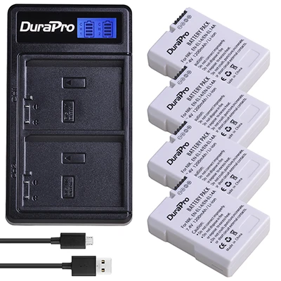 DuraPro 2 шт. EN-EL14a EN-EL14 EL14 батарея+ ЖК USB двойное зарядное устройство для Nikon Df батарея D5500 D5300 D3300 D5100 D5200 D3100 D3200 - Цвет: 4 Battery Set