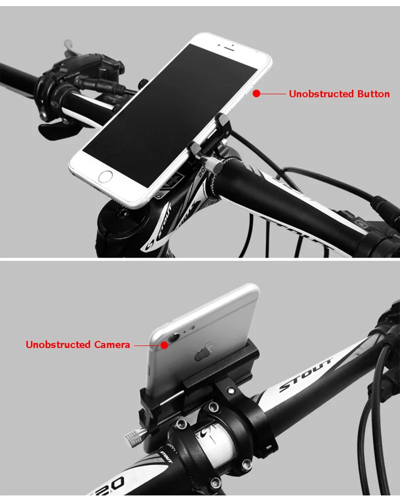 Bicycle Phone Holder Bike Handlebar Clip Stand GPS Mount Bracket For 3.5-6.5inch iPhone Samsung Xiaomi Cell Phone Holder PA0124 (3)