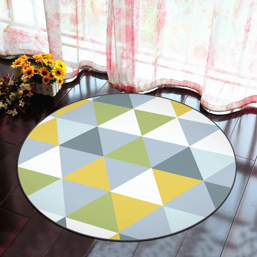 Европейский геометрический круглый ковер для гостиной, детской спальни, коврики и ковры, компьютерный стул, напольный коврик, ковровое покрытие для раздевалки
