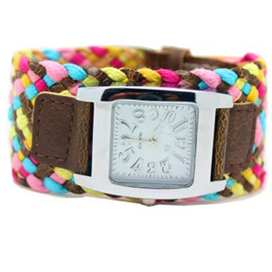 Shsby богемные разноцветные тканые женские часы кварцевые часы женские нарядные Часы Дамские модные Подарочные Наручные часы