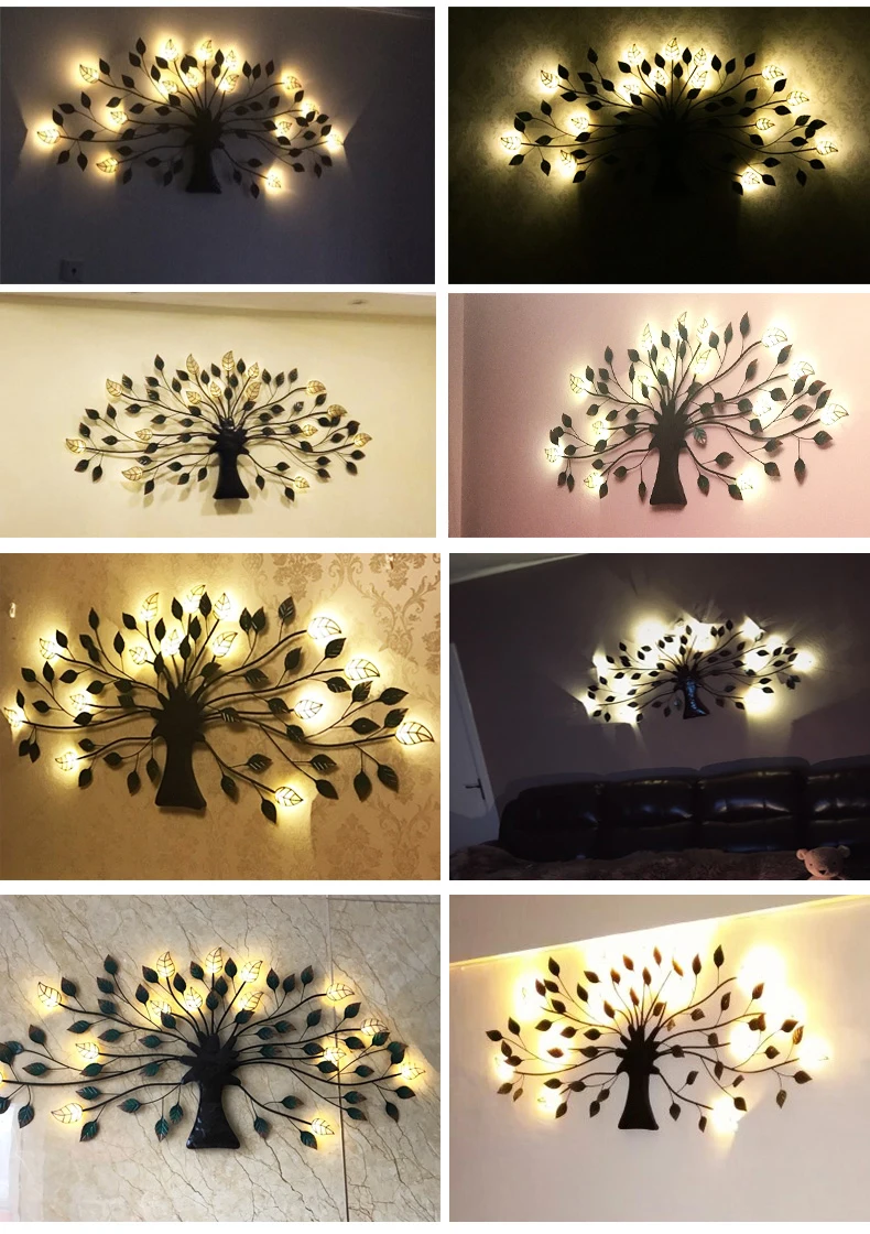 OUSSIRRO светодиодный светильник из кованого железа, декоративные светильники для гостиной, настенные подвески в винтажном стиле, настенный Декор для дома