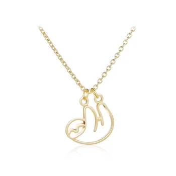 

Fashion Hollow Small Lazy Sloth Inspired Necklace Animal Jewelry Choker Collares Jewelry Dainy Necklaces For Women Wedding Gifts