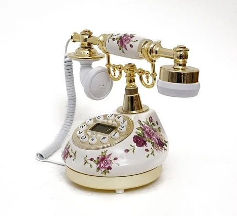 Старинный стационарный телефон с керамической фиксированной подсветкой|telephones