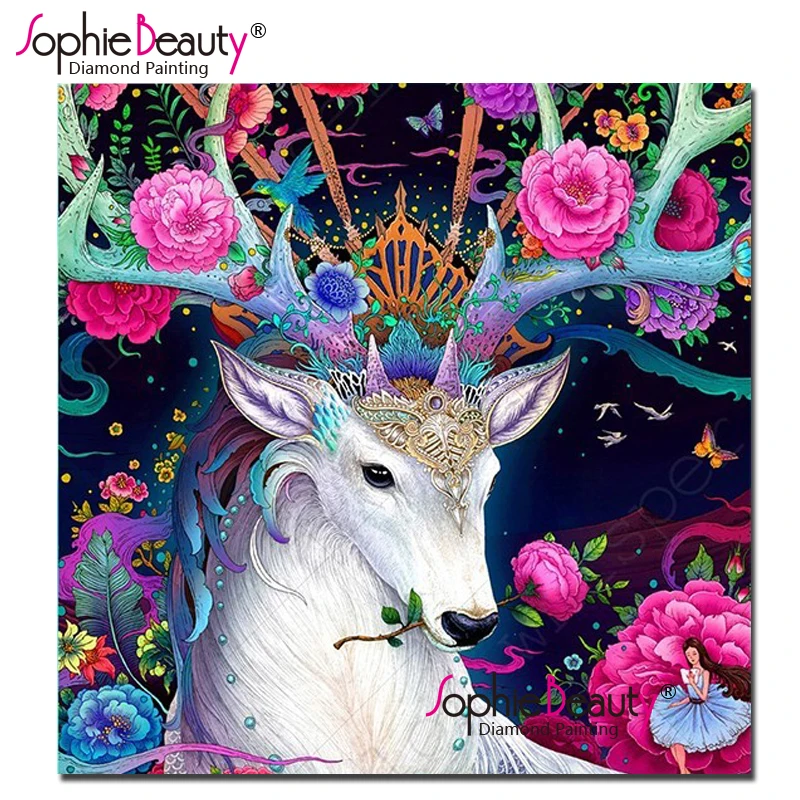 Sophie beauty Diy алмазные картины красивый цветок Алмазный Узор олень Стразы Алмазная мозаика ремесла домашний декор 19116