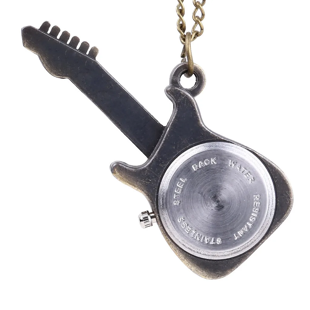 Reloj de bolsillo Стальной алхимик личности классические кварцевые часы Ретро панк-гитара винтажные карманные часы ожерелье