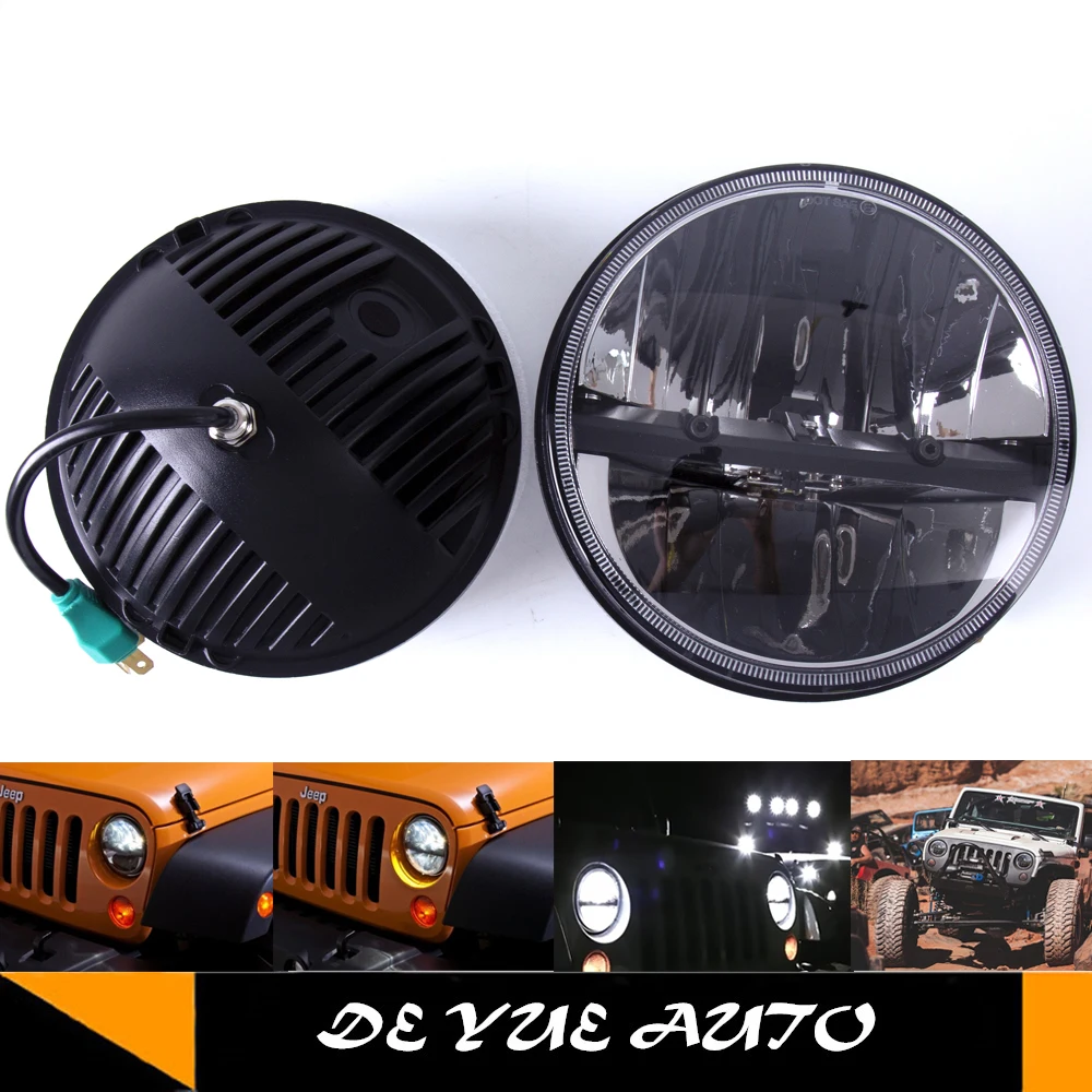 1 шт. 7 дюймов 65 Вт светодиодные фары для Harley Davidson Jeep Wrangler с дальнего ближнего света