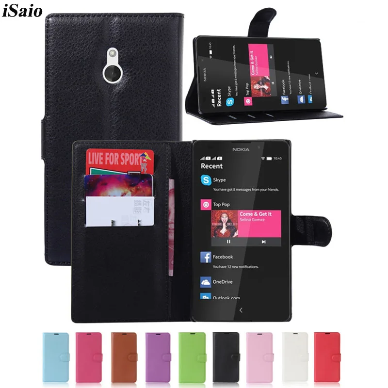 

Luxury Wallet Case For Nokia X Leather Flip Cover For Nokia X Dual SIM RM-980 A110 TPU Magnetic Phone Case Funda Card Holder