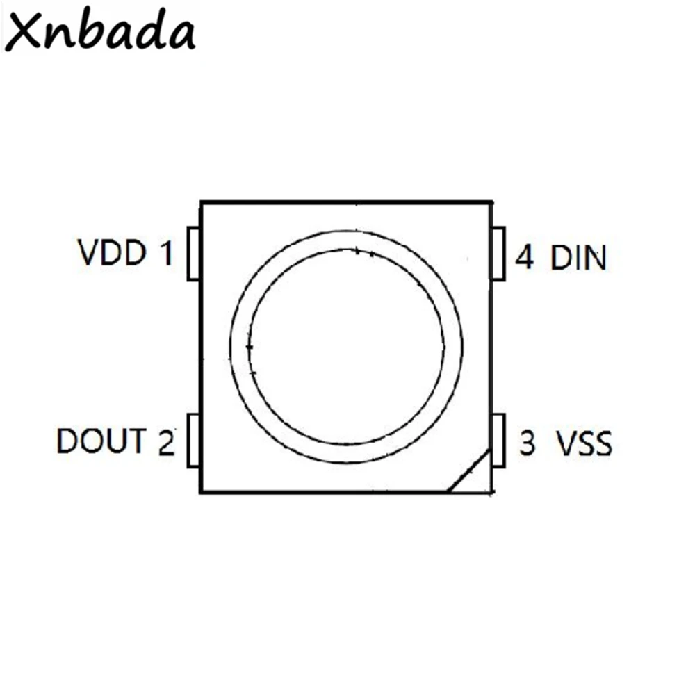 5000 шт. WS2812B(4Pin) светодиодный чип WS2812 индивидуально адресуемый с WS2811 IC встроенный 5050SMD черная версия DC5V