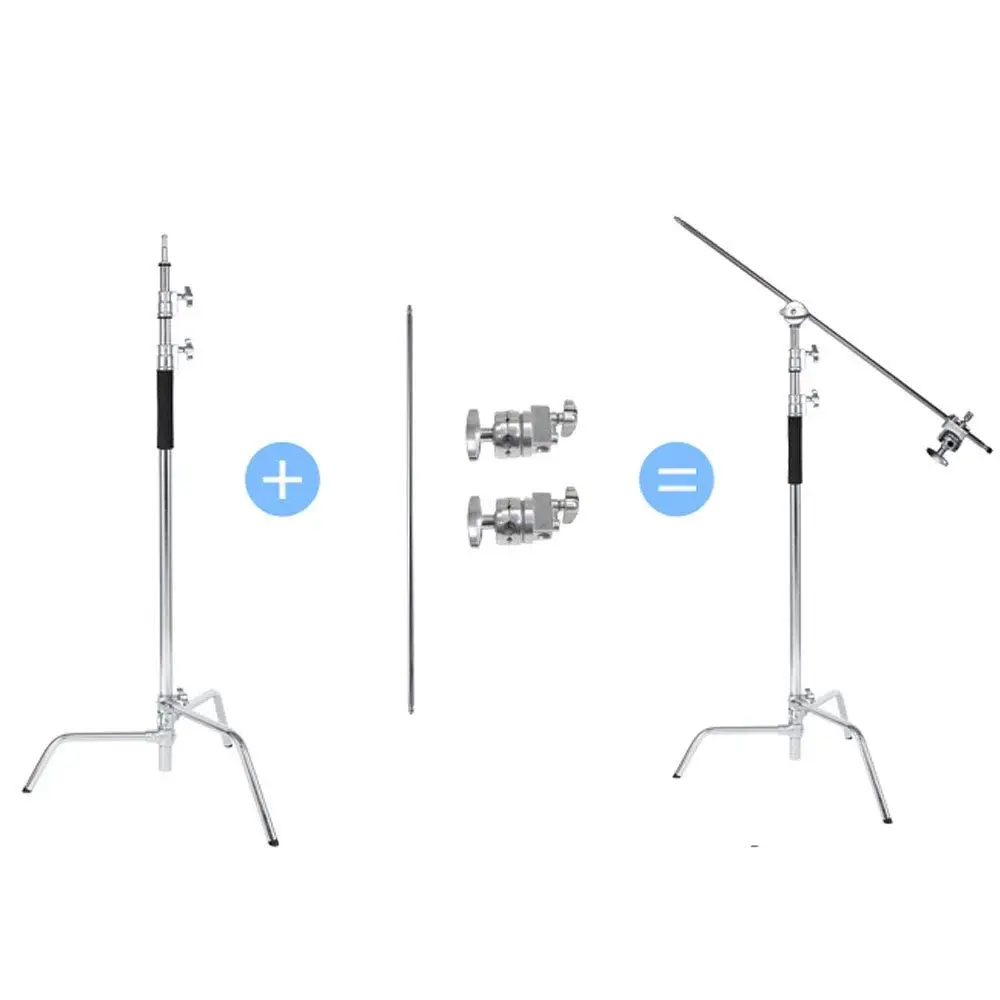  Multi-function Photography Studio Heavy Lighting Century C Stand with Folding Legs Grip Head and Ar