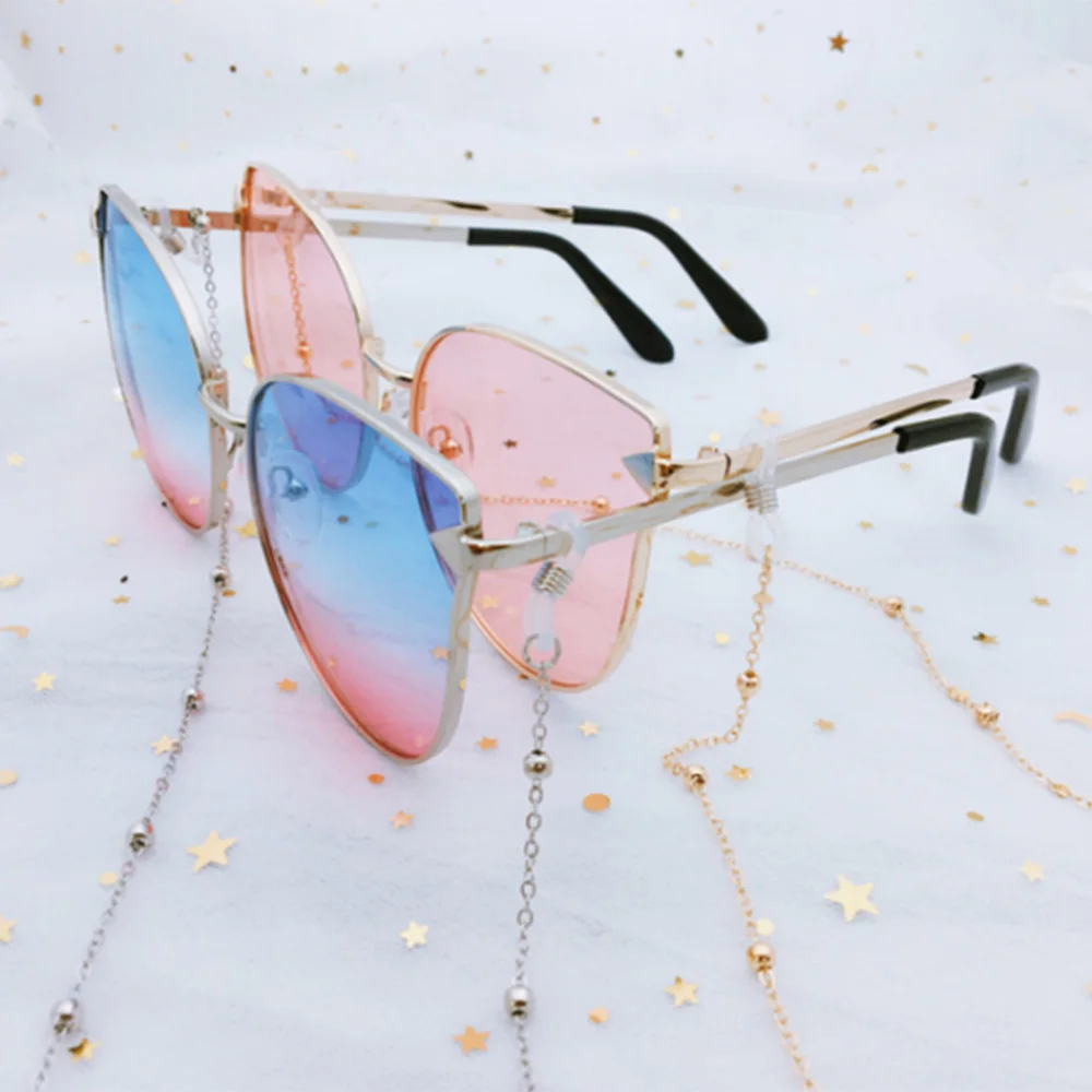 

Fashion Chic Womens Gold Silver Eyeglass Chains Sunglasses Reading Beaded Glasses Chain Eyewears Cord Holder neck strap Rope