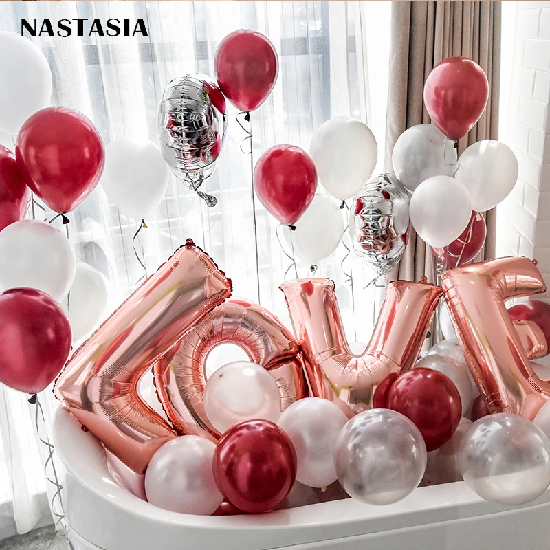 

NASTASIA LOVE wedding balloon 32 inch birthday Decorate proposal anniversary Photo props wedding room accessories