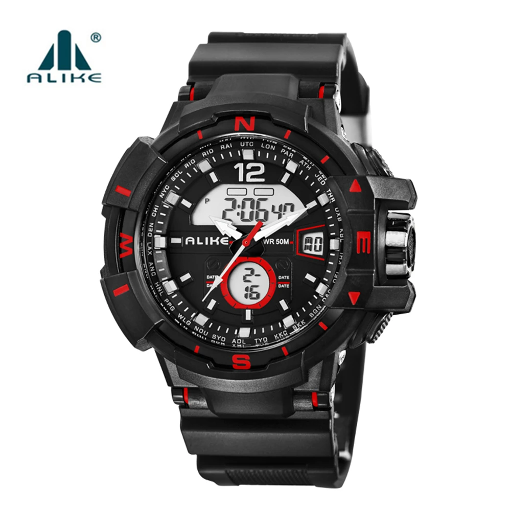 julius army led shock resistant military quartz watch
