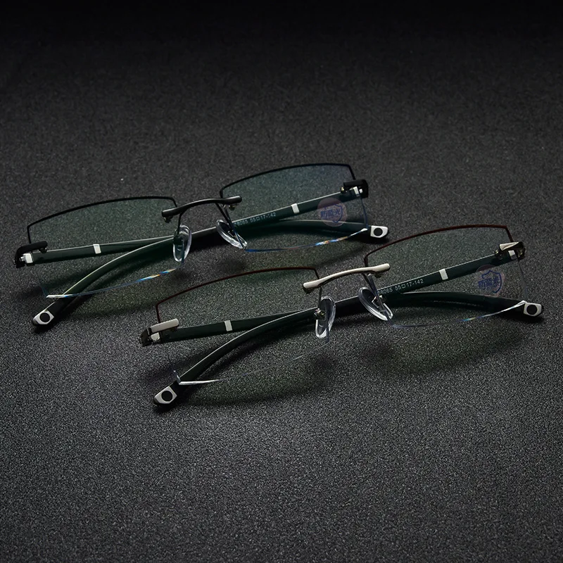 1.61 Index Single Vision Prescription Eyeglasses Rimless Alloy Frame