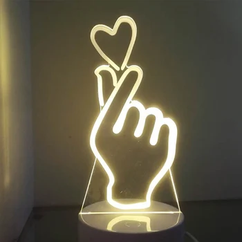 

Creative 3D LED Lamp Night Light Acrylic Table Lamp for Bedroom Living Room Decor Cartoon Animal Love Pattern Birthday Gift LC