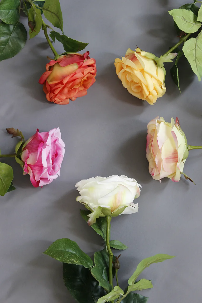 artificial peonies silk peonies rose flower wedding bouquet fake flower head  (23)