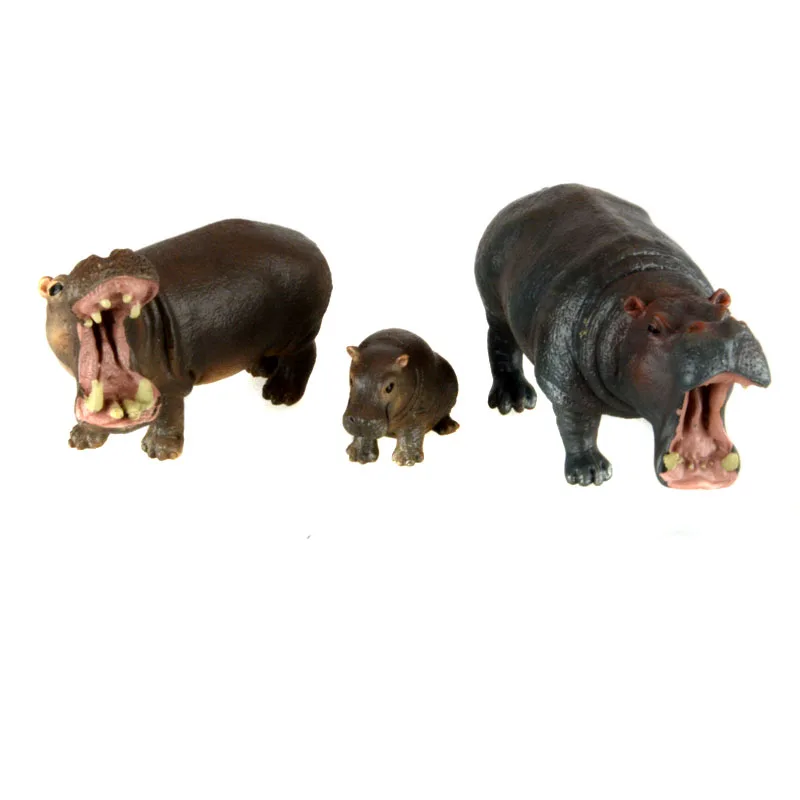 Starz PVC Animals World 3pcs/set Hippos Hippopotamus Family Static