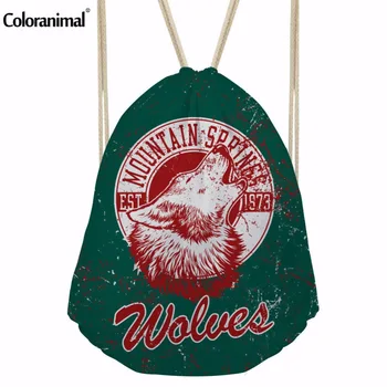 

Coloranimal Hot Sale 3D Wolf Print Drawstring Bag Daily Casual Shopping Bag Gyms Shoe Bags Men Women Animal Pattern Cinch Bag
