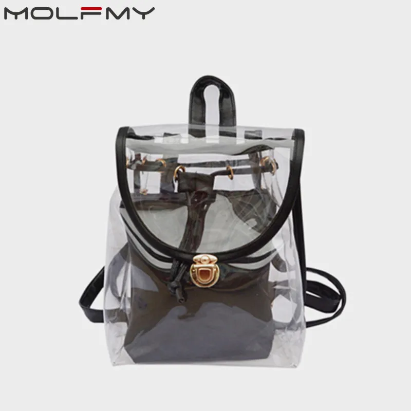

Women PVC Transparent Jelly Mini Backpacks Girls Mini Clear Backpack Fashion Student Casual Rucksack Mochila Feminina drop ship