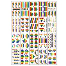 Temporary Tattoo Sticker Gay Pride Love Rainbow Pride Flag Stickers Ribbon Parades Festival Party Favors Supplies Decorations