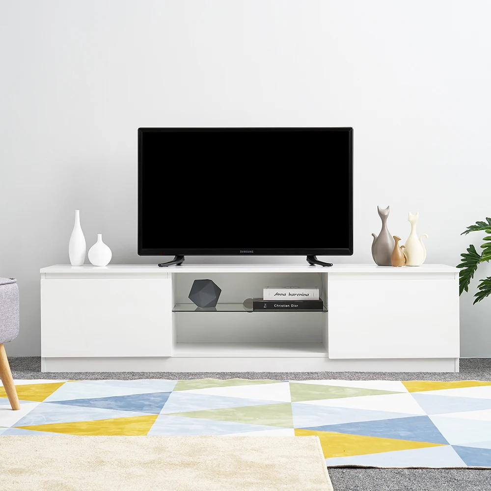 New 160cm Length High Gloss Tv Cabinet Stand White Matt Body New 160cm Length High Gloss Tv Cabinet