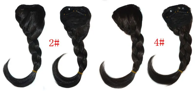 Jeedou косички волосы челка клип в женский наращивание волос микс коричневый ложные синтетические натуральные косой бахрома градиент челки