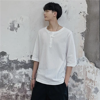 

2019 Summer Men's Fashion Trend T Shirt Round Collar Short Sleeve Tshirt Tide Loose Green/white/black T-Shirt Big Size M-5XL