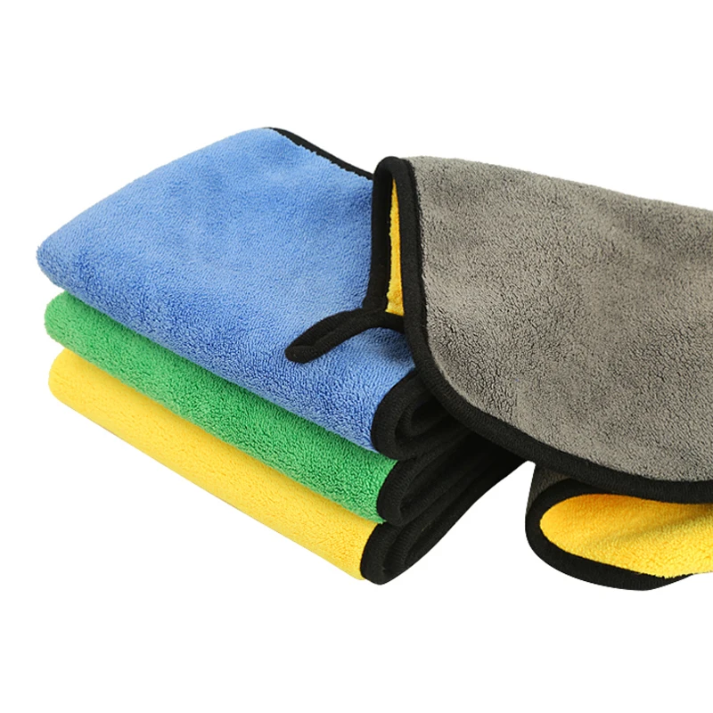 Thickening microfiber car towel double color used for car washing and cleaning super soft water absorption