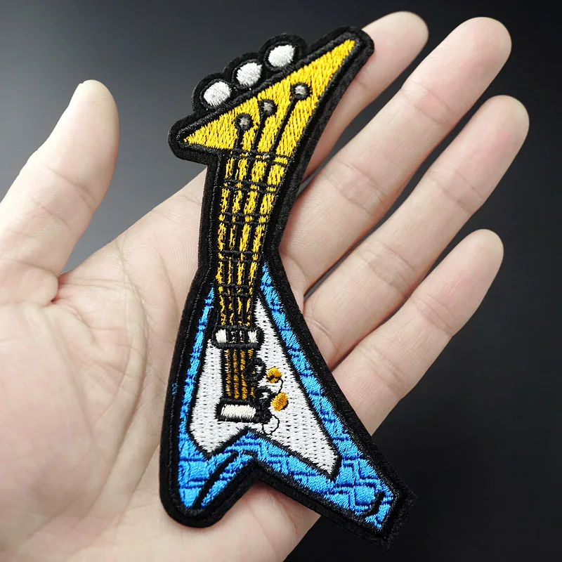 Guitar Patches For Clothing Iron On Embroidered Sew Applique Cute
