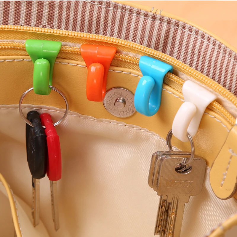 

2Pcs Plastic Key Organizers Creative Portable Mini Built-in Bag Clip Prevention Lost Key Hooks Holder Storage Clips Bag Inside
