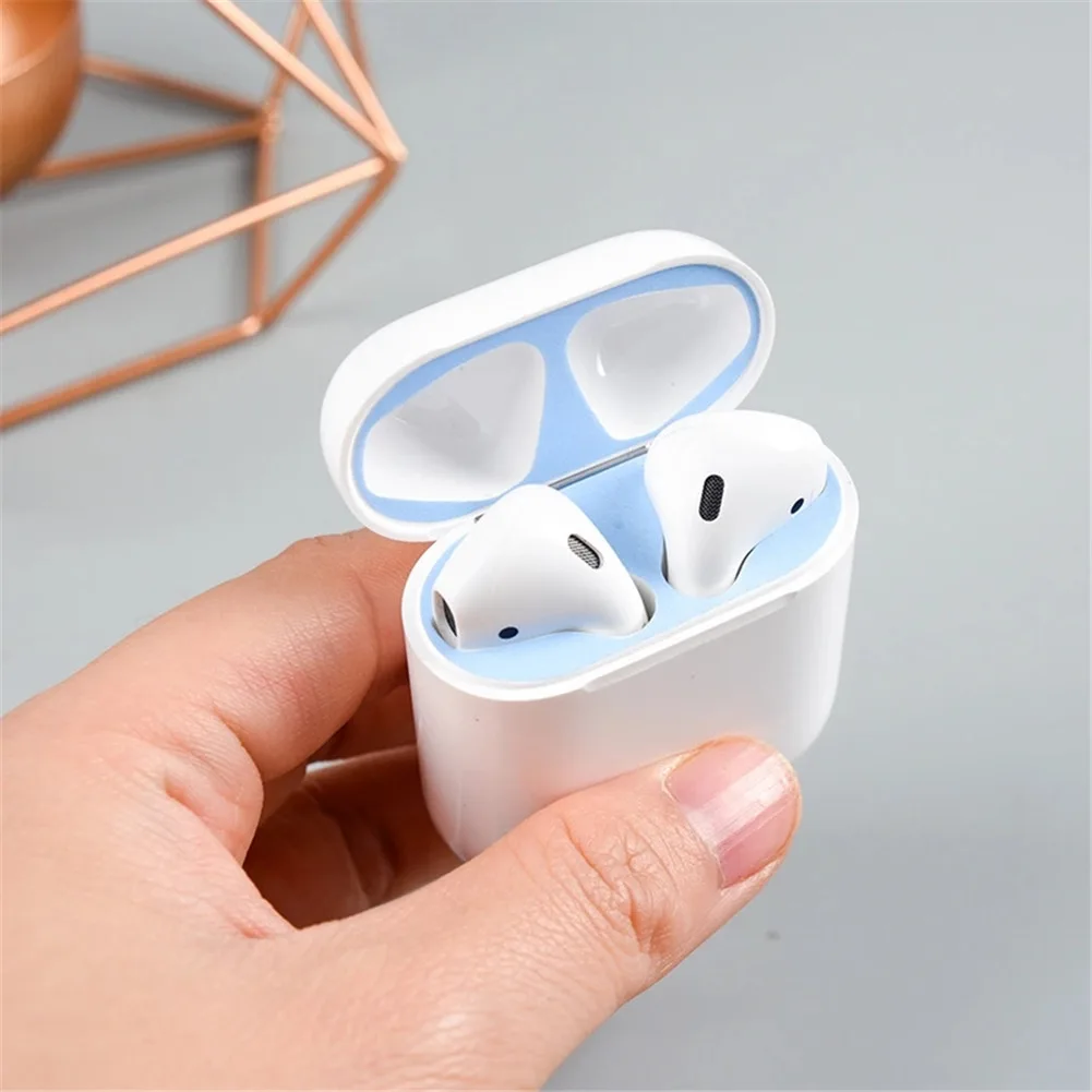 Беспроводные Bluetooth Стикеры для гарнитуры пленка для Apple AirPods Пылезащитная пленка внутри защитная пленка Пылезащитная пленка полностью подходит для красного, черного, синего цвета