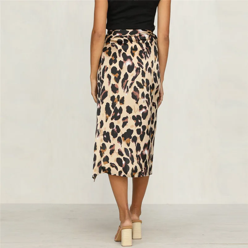 skirts womens Fashion Women Sexy England Leopard Printed Split Bandage Evening Party Skirt faldas mujer moda R24 (3)