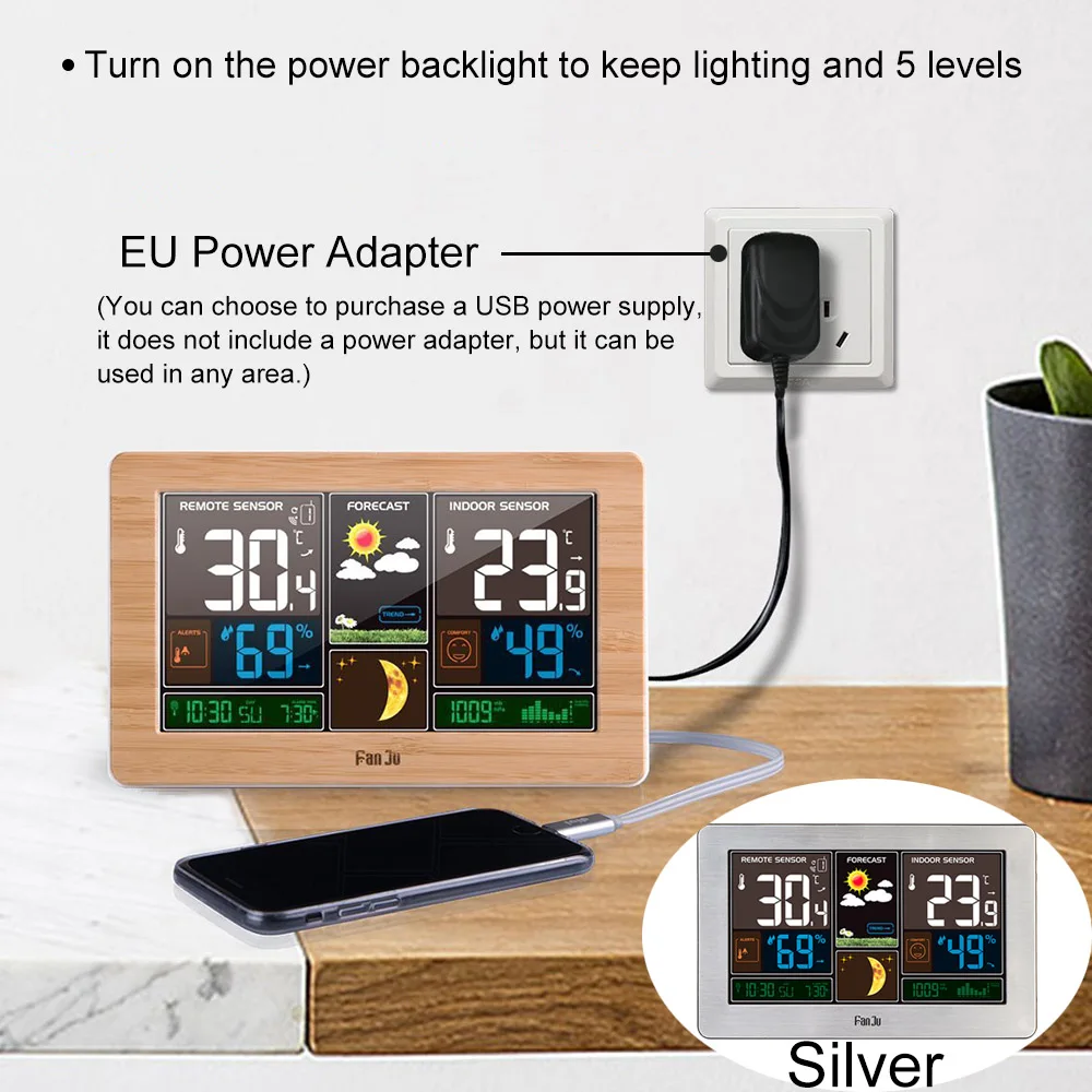 alarme sensor sem fio termometro higrometro barometro 02