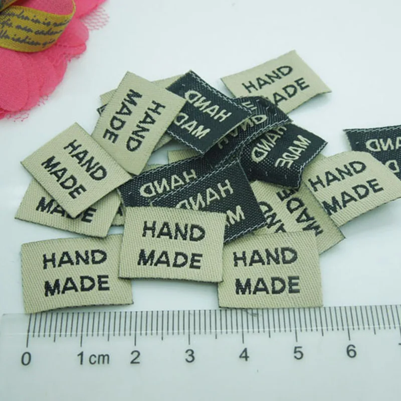 

New Arrivals 300pcs ribbon label tag with handmade sign Garment Tag Accessories 20*15mm